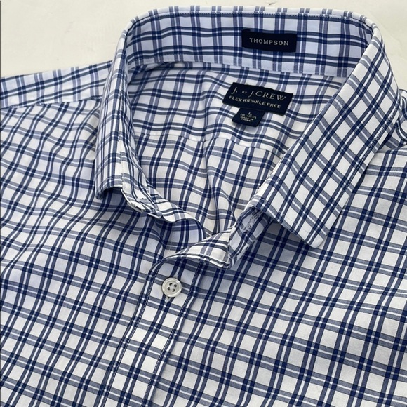 J. Crew Flex Thompson Flex Wrinkle Free Blue and White Shirt Large - Picture 8 of 17